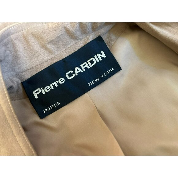 Vintage Women Pierre Cardin Belted Button-Up Camel Trench Coat Sz 6 Quiet Luxury - Picture 4 of 5